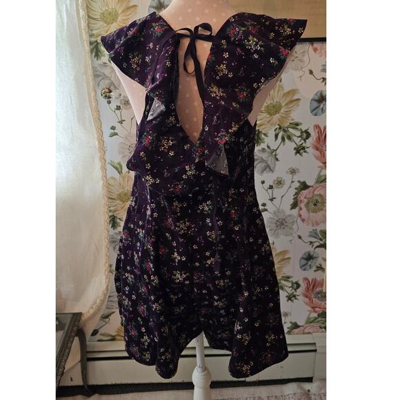 Free People Violet Visions Floral Corduroy Romper - XL - Picture 5 of 14